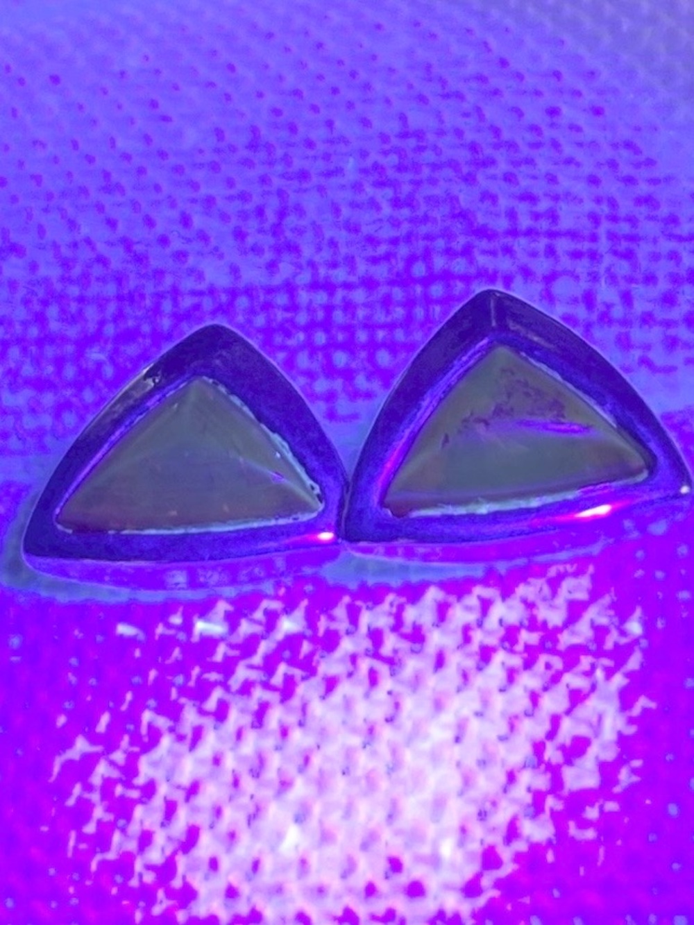 Baltic Amber Triangle Sterling Silver Stud Earrings - Picture 7 of 8